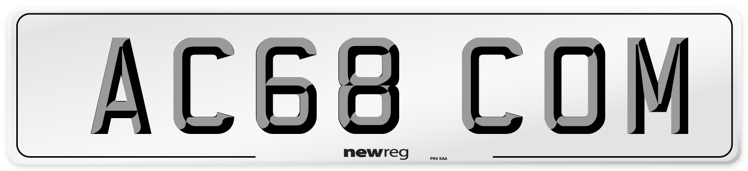 AC68 COM Number Plate from New Reg